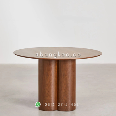 Meja Bulat Jati Solid