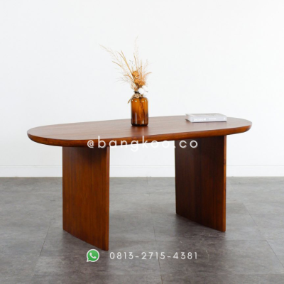 Meja Makan Jati Oval
